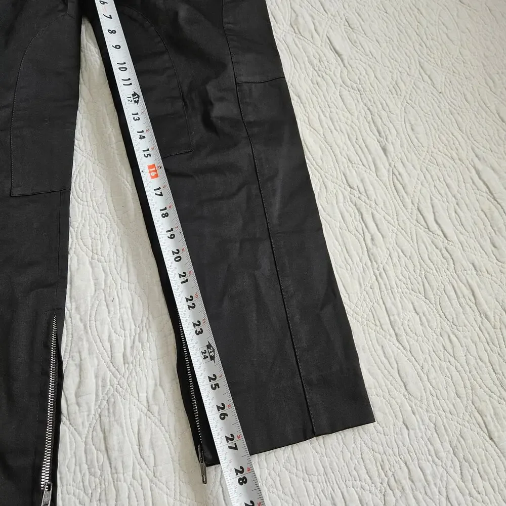 Moschino Pants Straight Leg Slacks Black Minimalist Designer Euro - Size 10 - Picture 6 of 7
